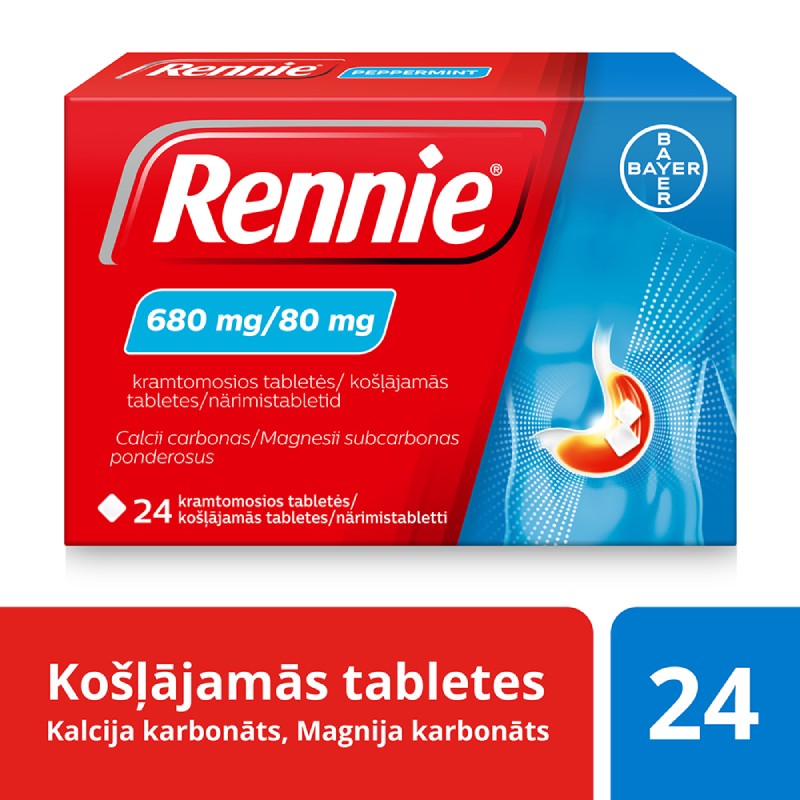 Rennie 680 mg/80 mg košļājamās tabletes