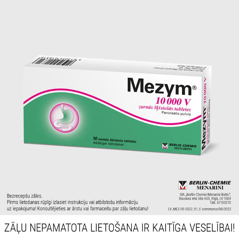 Mezym 10 000 V zarnās šķīstošās tabletes