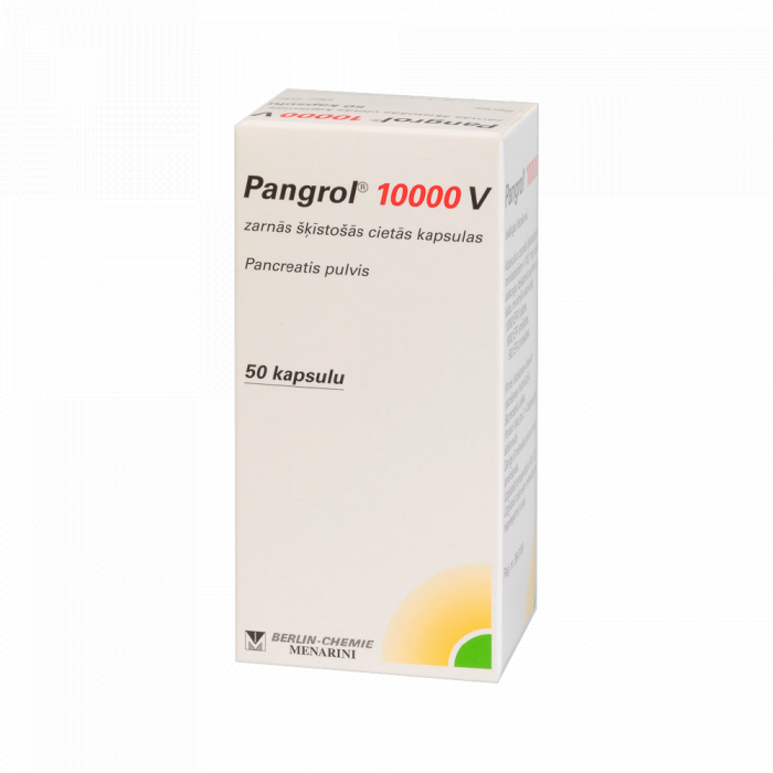 Pangrol 10000 V zarnās šķīstošās cietās kapsulas