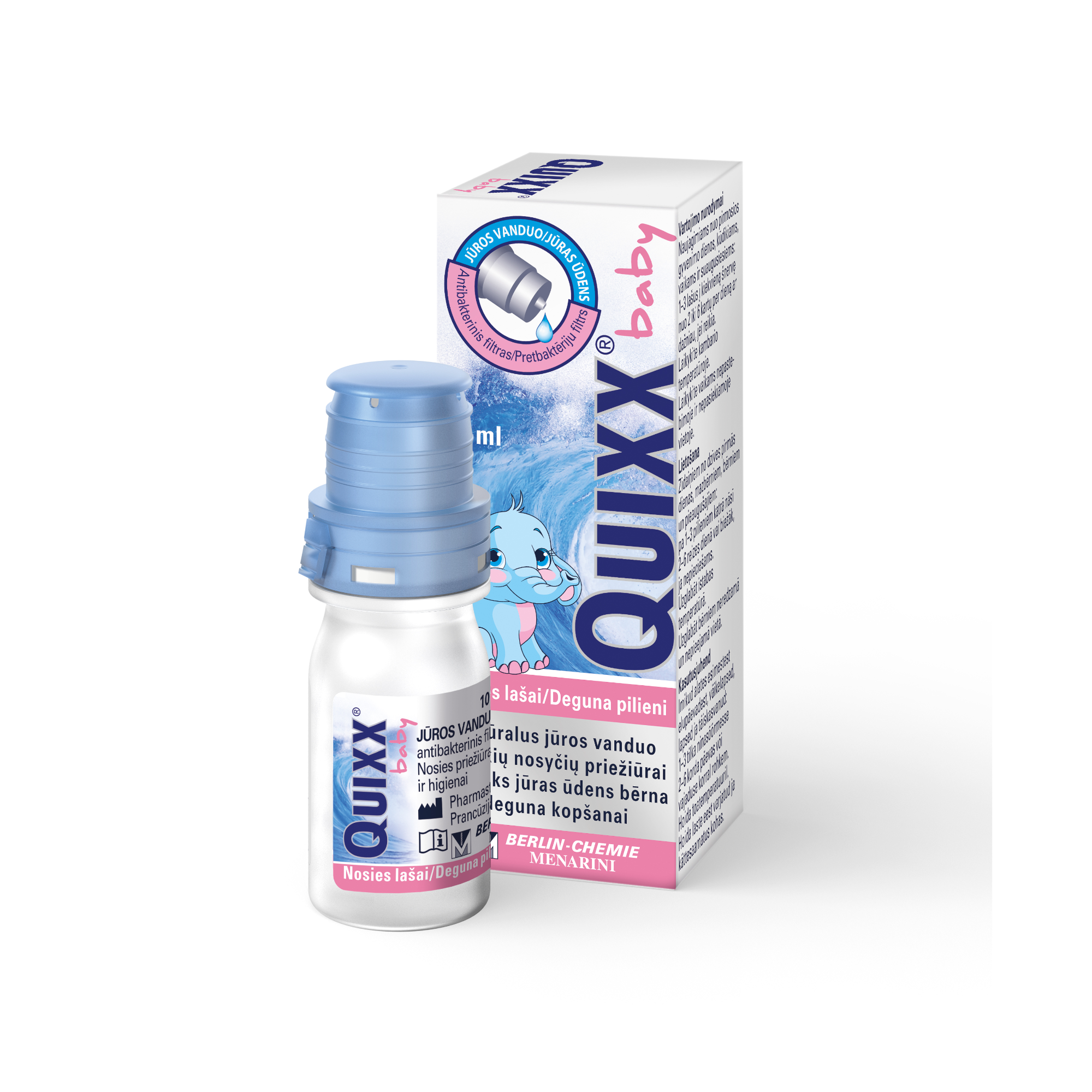 QUIXX BABY deguna aerosols ikdienas kopšanai no pirmās dzīves dienas, 10 ml