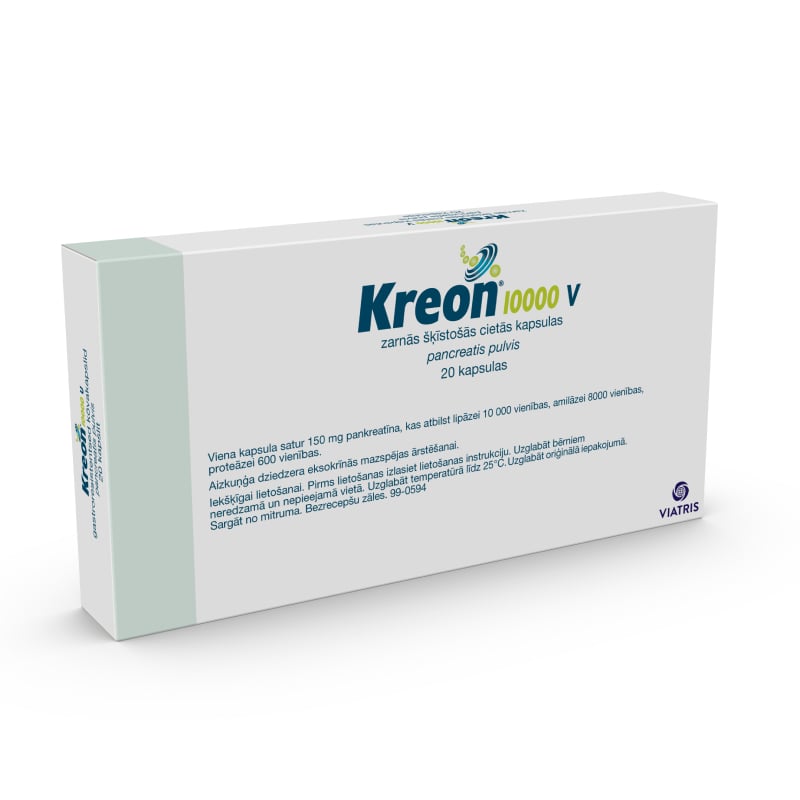 Kreon 10 000 V zarnās šķīstošās cietās kapsulas