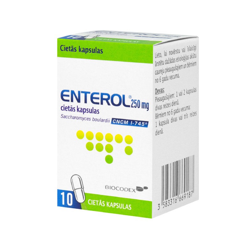 Enterol 250 mg cietās kapsulas