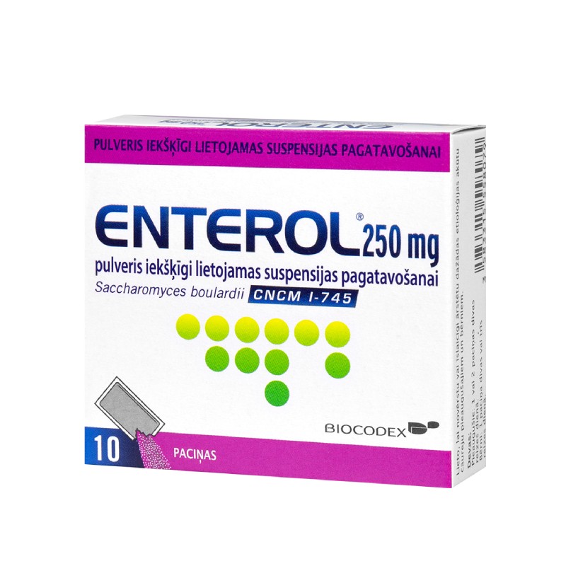 Enterols 250 mg pulveris iekšķīgi lietojamas suspensijas pagatavošanai