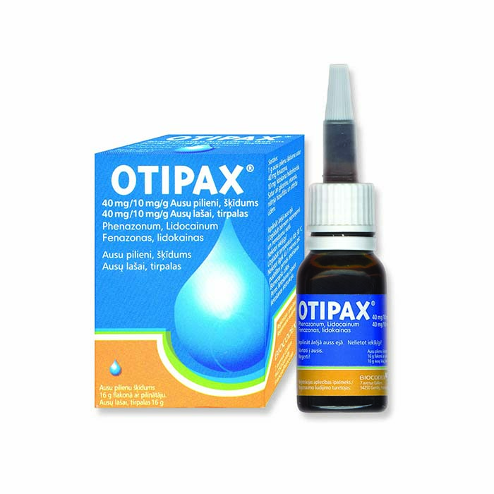 Otipax 40 mg/10 mg/g ausu pilieni, šķīdums