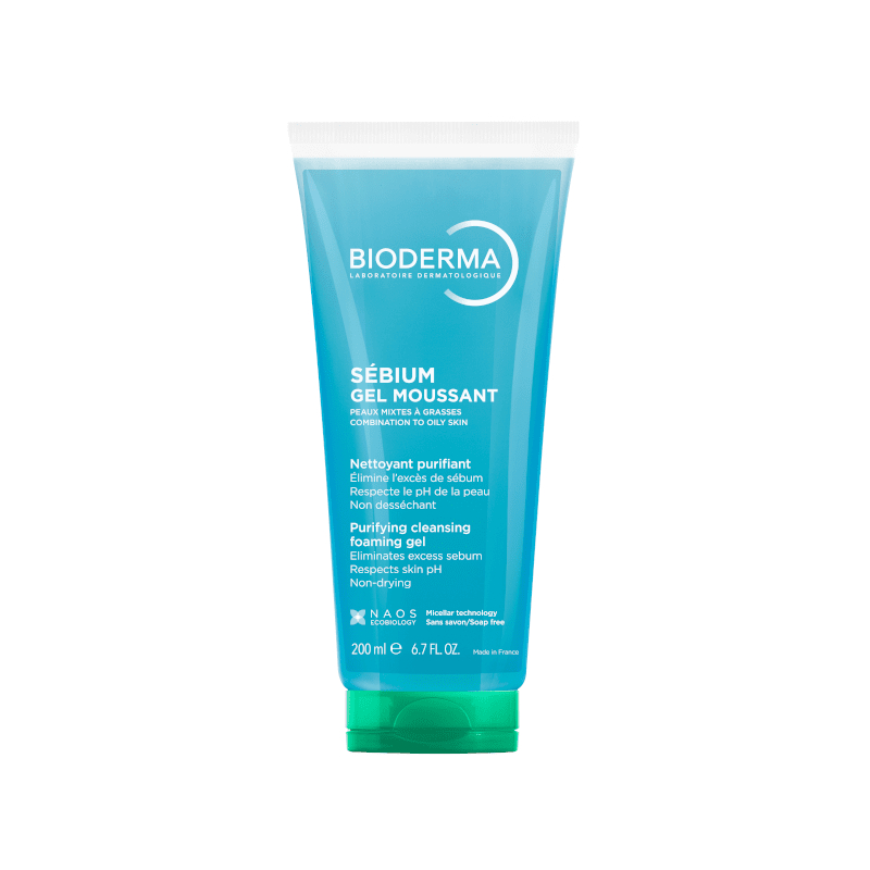 BIODERMA attīrošs, putojošs gels taukainai vai kombinētai ādai SEBIUM GEL MOUSSANT, 200 ml