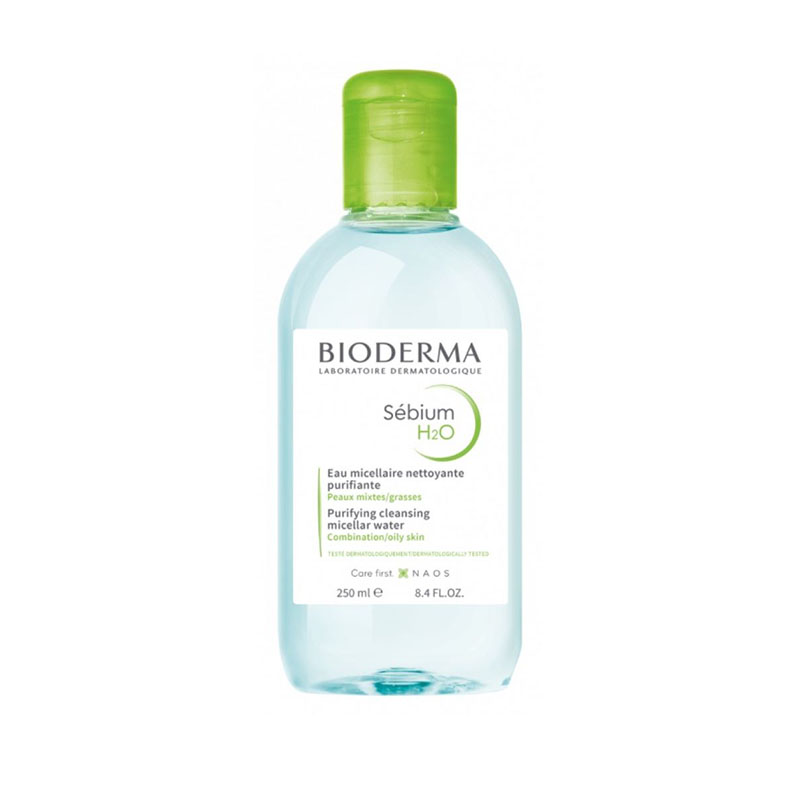 BIODERMA attīrošs micelārais ūdens taukainai vai kombinētai ādai SEBIUM H2O, 250 ml