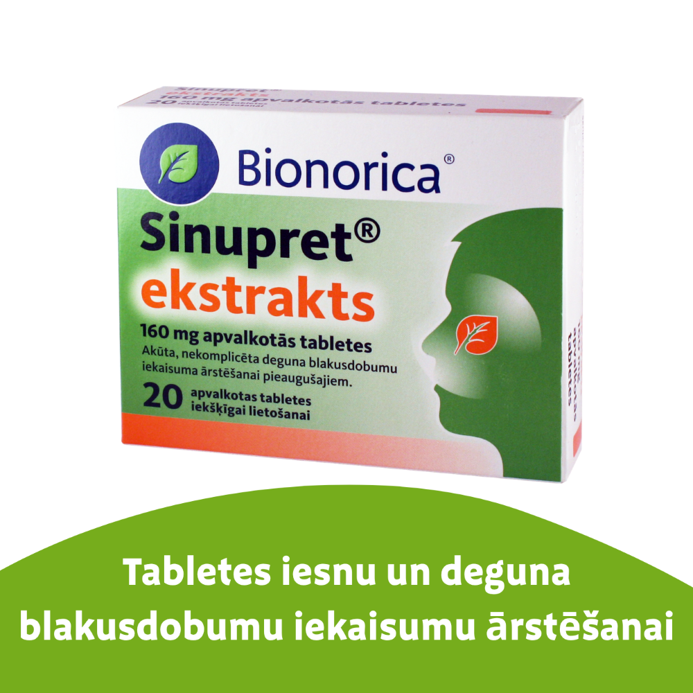 Sinupret ekstrakts 160 mg apvalkotās tabletes