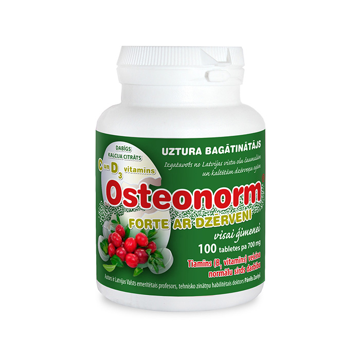 OSTEONORM FORTE 700mg ar dzērveni, 100 tabletes