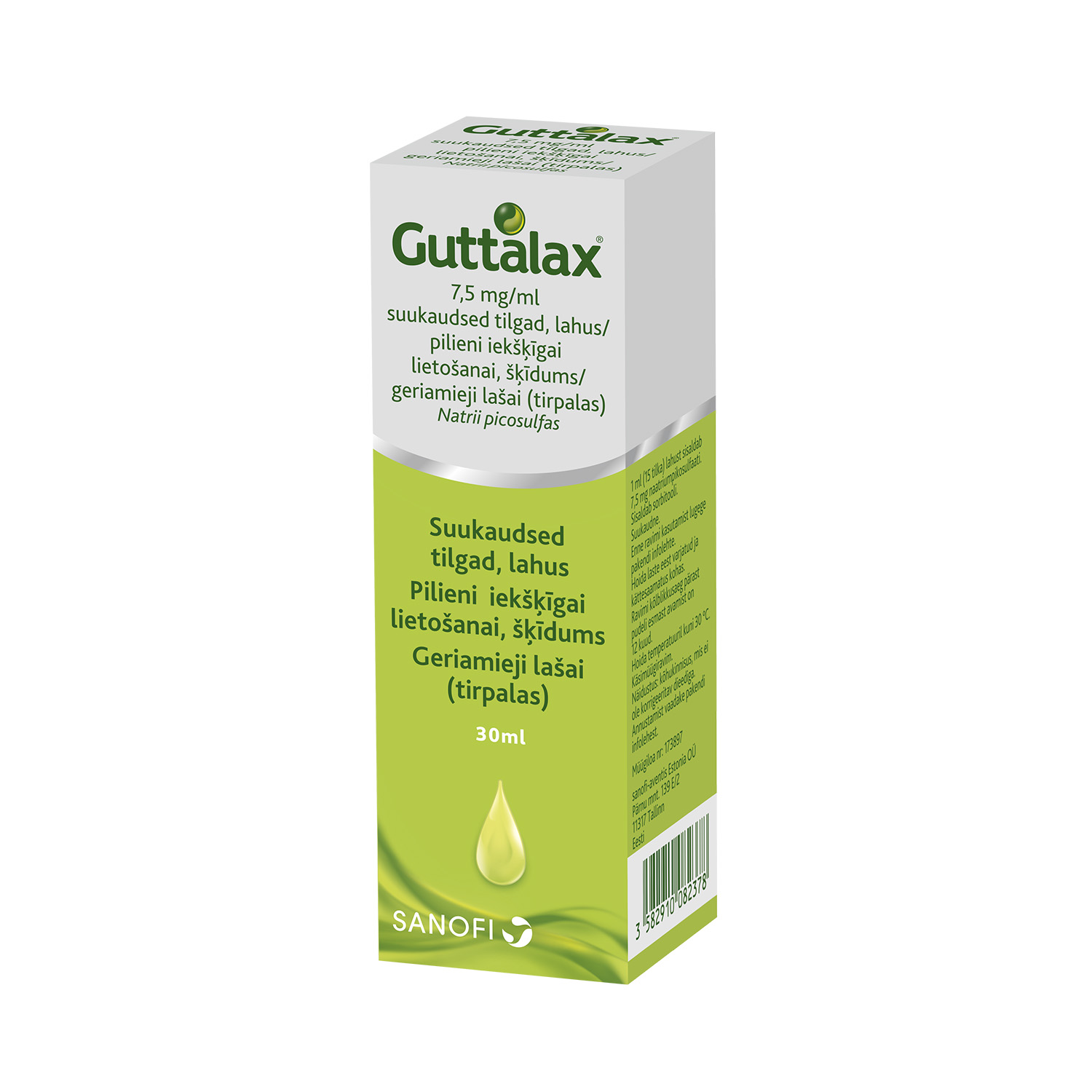 GUTTALAX 7,5 mg/ml pilieni, 30 ml