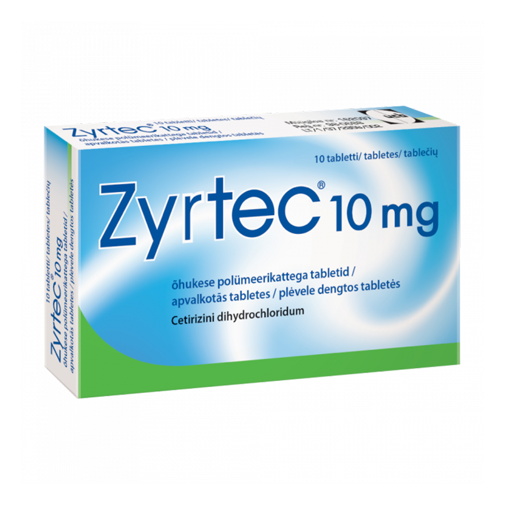 Zyrtec 10 mg apvalkotās tabletes
