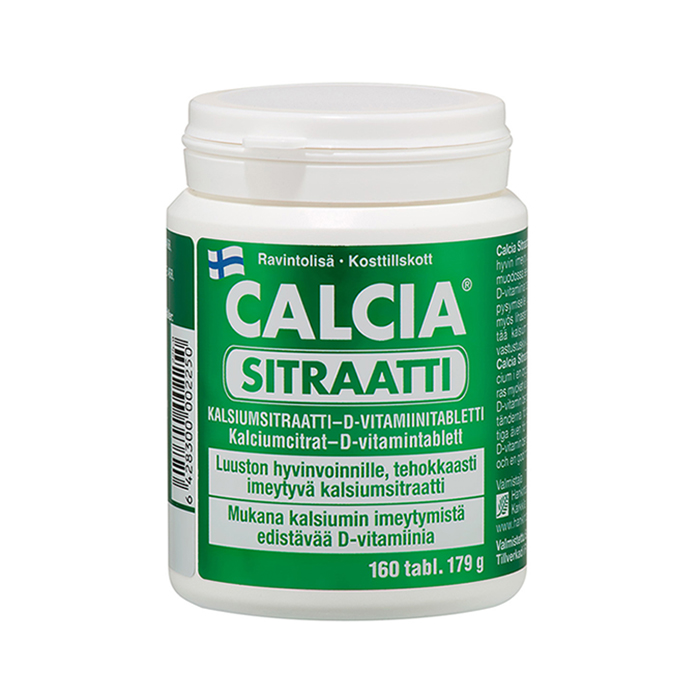 Calcia Sitraatti kalciju citrāts ar D vitamīnu, 160 tabletes