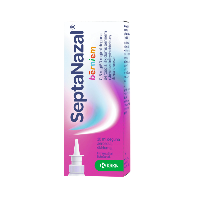 Septanazal 0,5 mg/50 mg/ml deguna aerosols, šķīdums bērniem
