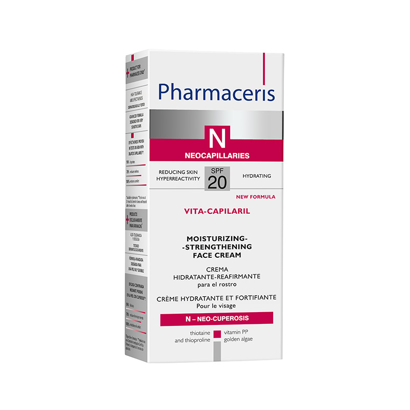 PHARMACERIS N mitrinošs un nostiprinošs sejas krēms VITA-CAPILARIL, 50 ml