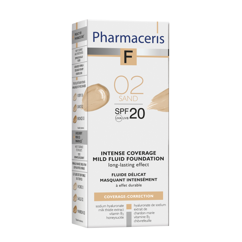 PHARMACERIS F.Intense Coverage Mild Fluid (sand) tonālais krēms, 30 ml
