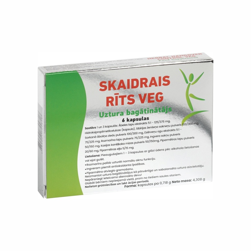 SKAIDRAIS RĪTS kapsulas, 6 gab