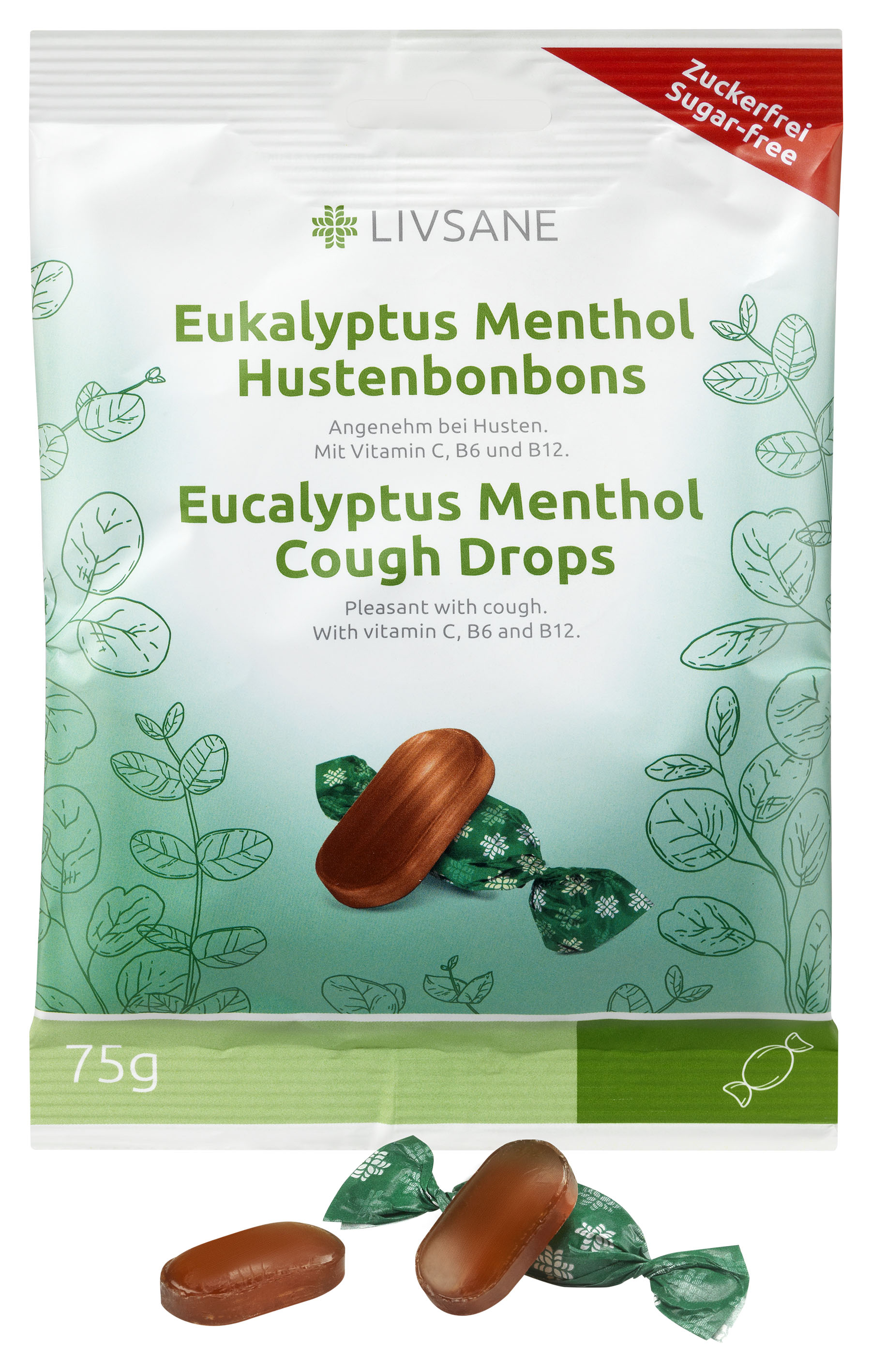 LIVSANE eikaliptu-mentola ledenes, 75 g