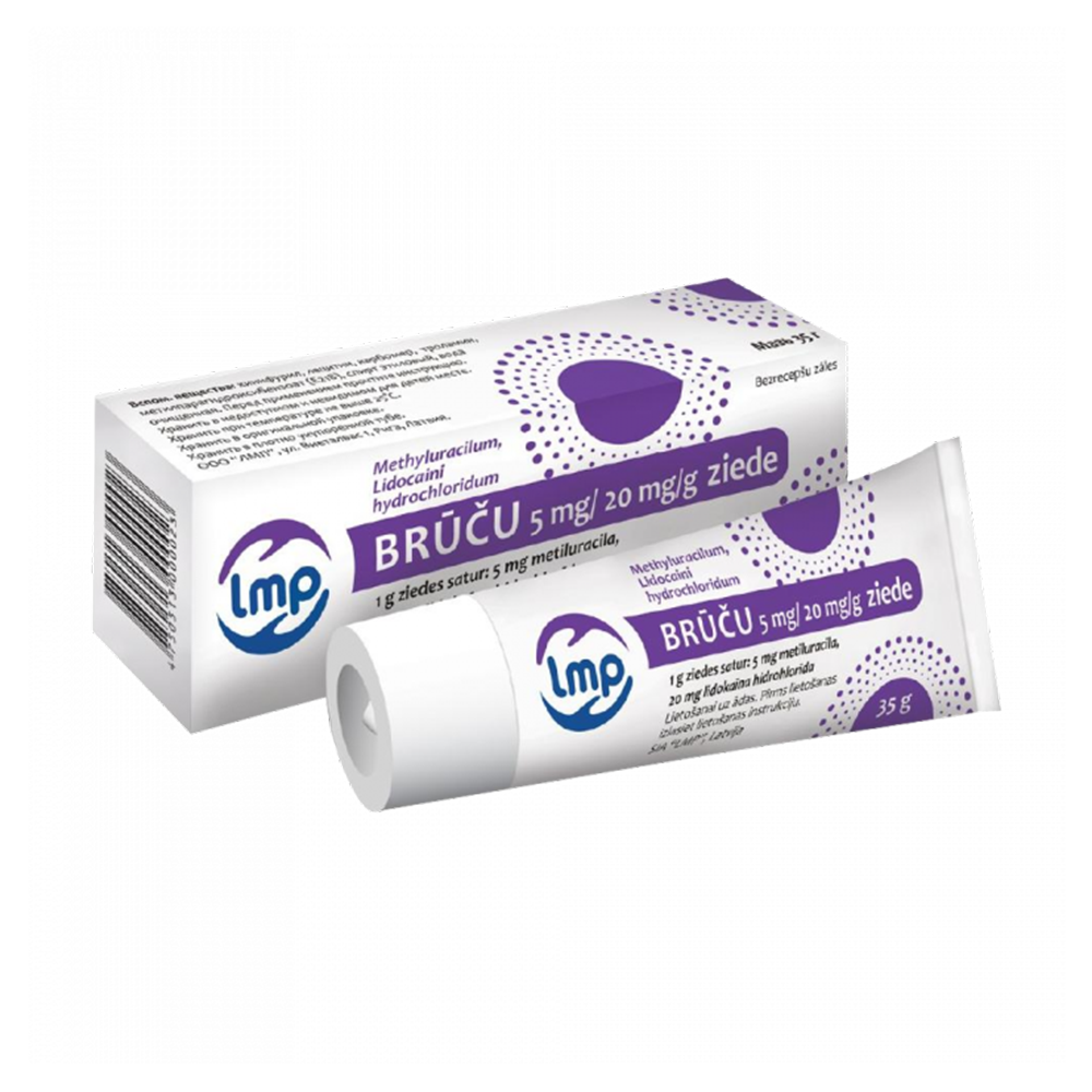 Brūču 5 mg/20 mg/g ziede