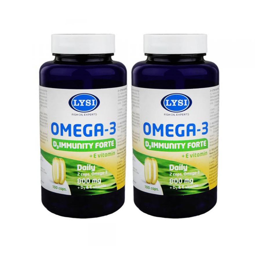 LYSI Omega-3 Immunity Forte kapsulas N100 1+1 komplekts