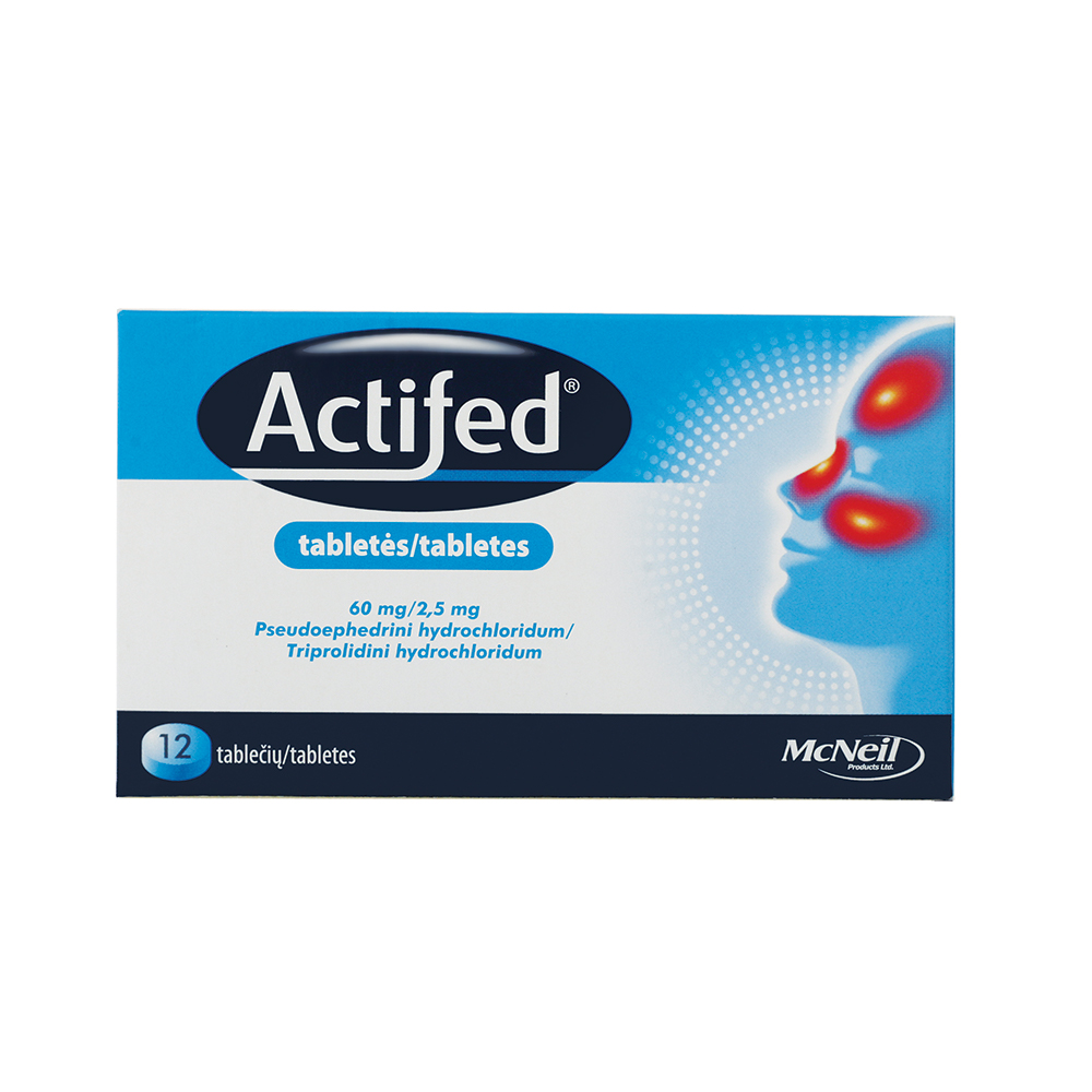 Actifed 60 mg/2,5 mg tabletes