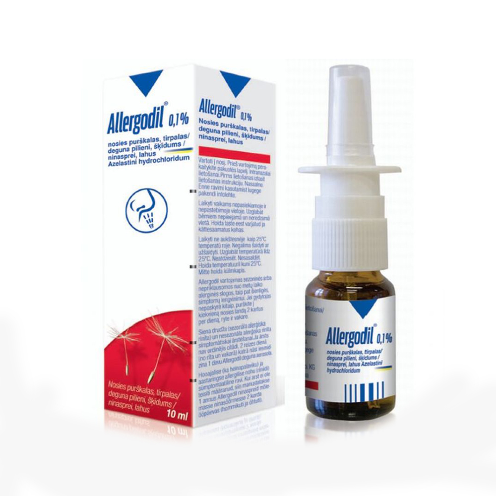 Allergodil 0,1% deguna aerosols, šķīdums