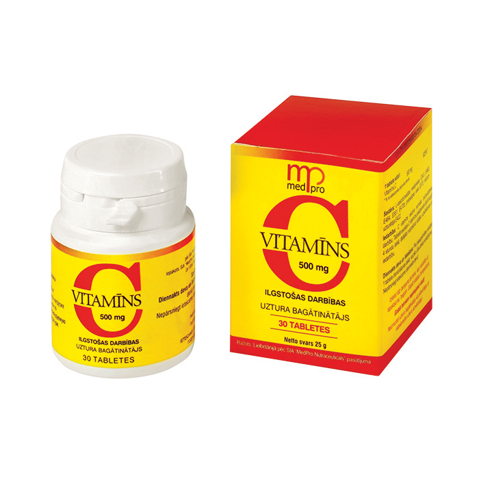 MEDPRO C vitamīns 500mg tabletes N30 