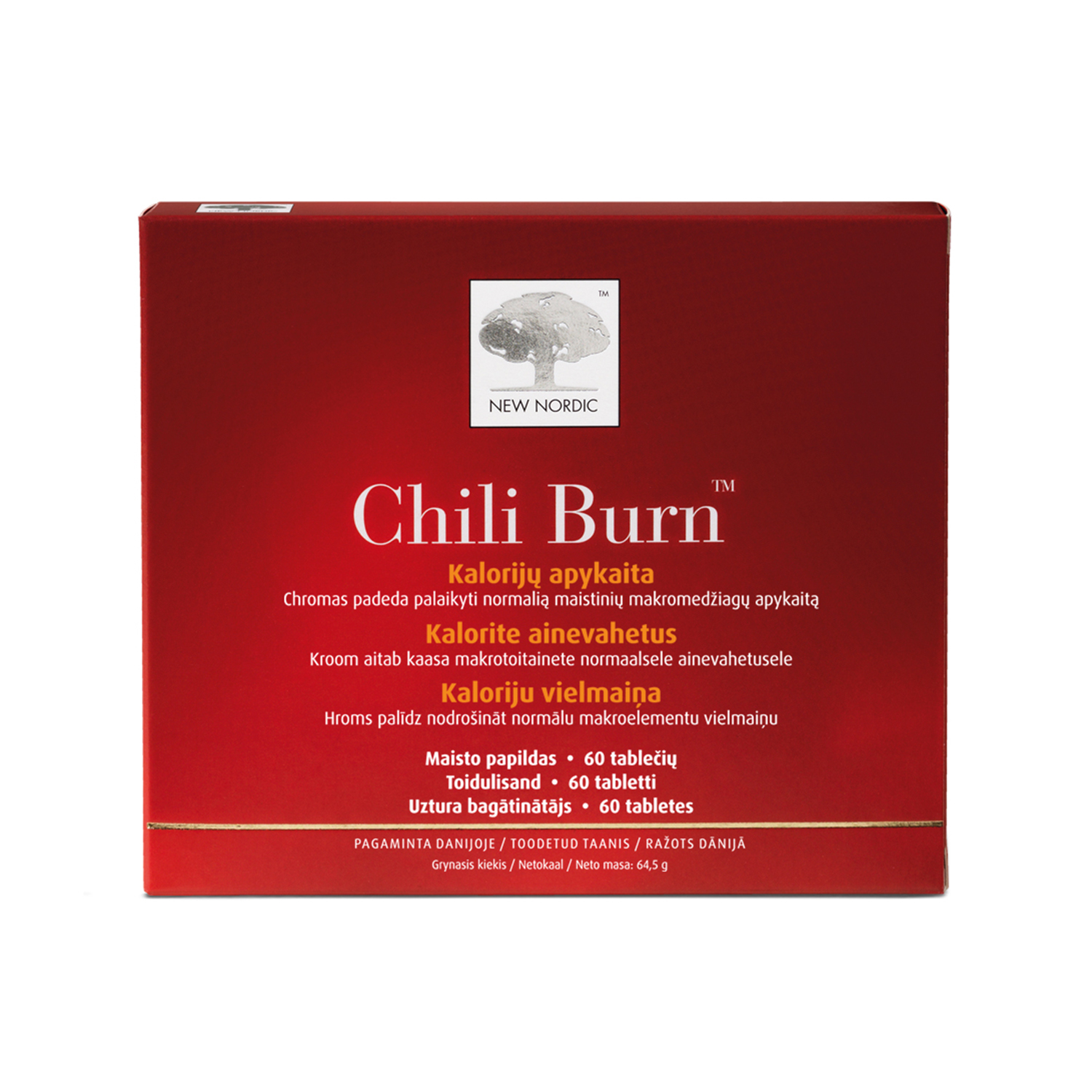 New Nordic Chili Burn Kaloriju vielmaiņa, 60 tabletes