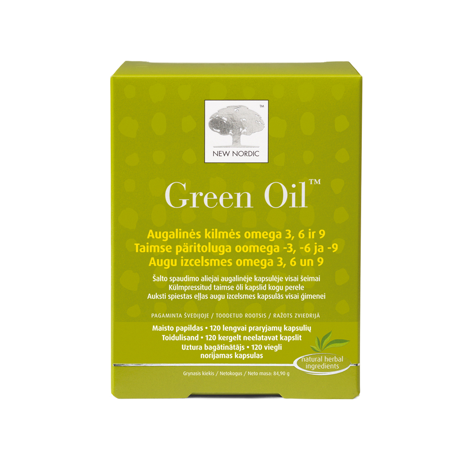 NEW NORDIC Green Oil augu izcelsmes kapsulas N120