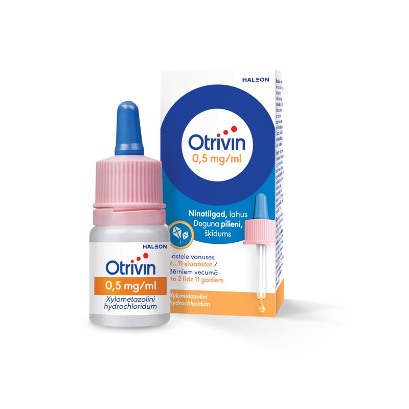 Otrivin 0,5 mg/ml deguna pilieni, šķīdums