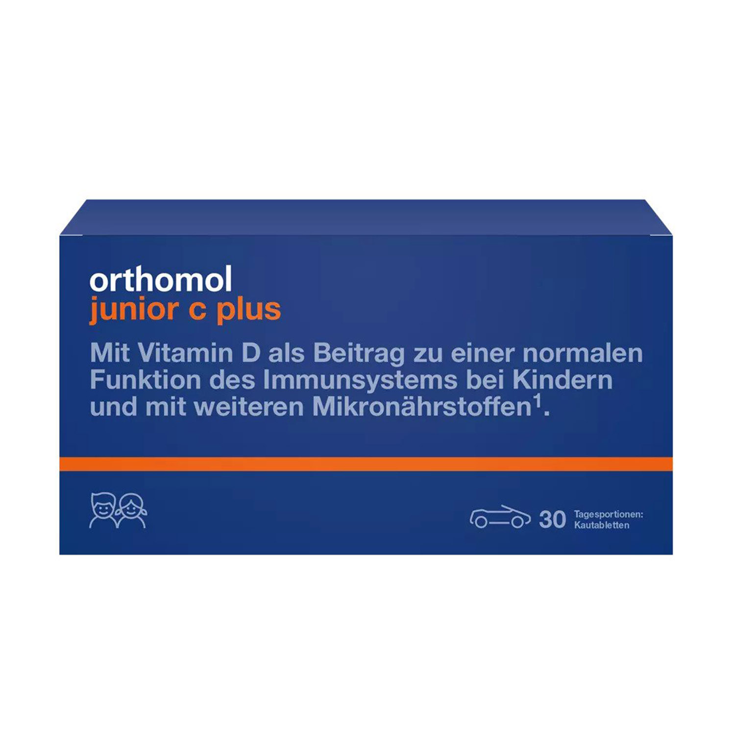 ORTHOMOL JUNIOR C PLUS ar apelsīnu garšu, 30 košļājamās tabletes