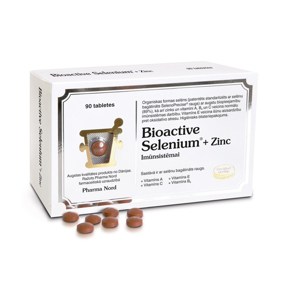 BIOACTIVE Selenium + Zinc tabletes, 90 gab.