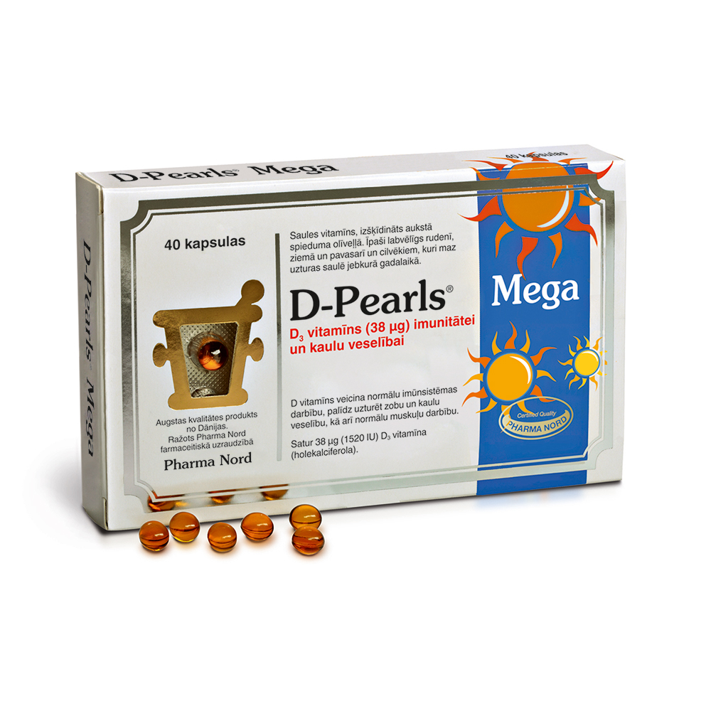 D-Pearls Mega, 40 kapsulas