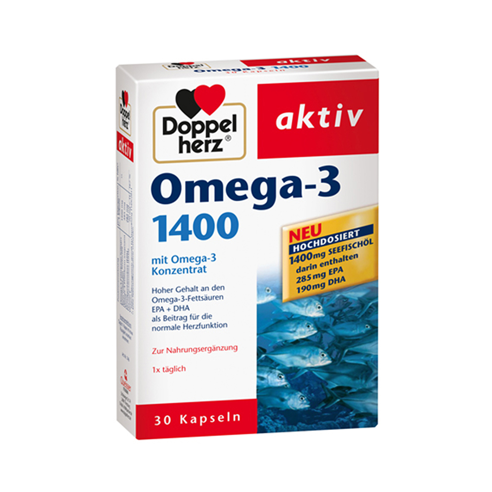 DOPPELHERZ Activ Omega-3 1400 mg tabletes, 30 gab.