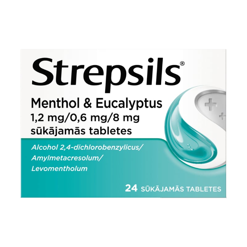 Strepsils Menthol & Eucalyptus 1,2 mg/0,6 mg/8 mg sūkājamās tabletes