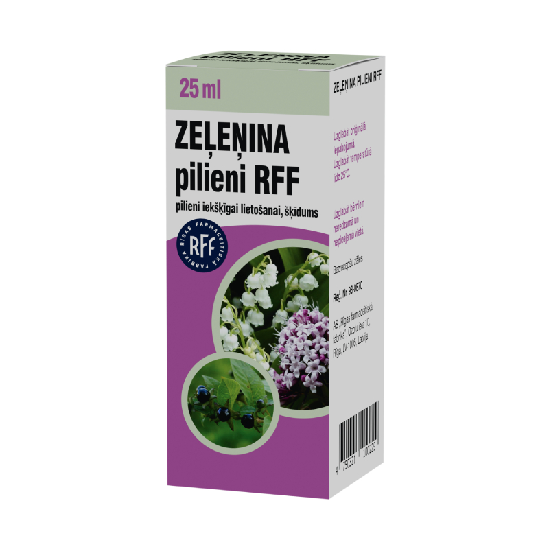 Zeļeņina pilieni RFF pilieni iekšķīgai lietošanai, šķīdums