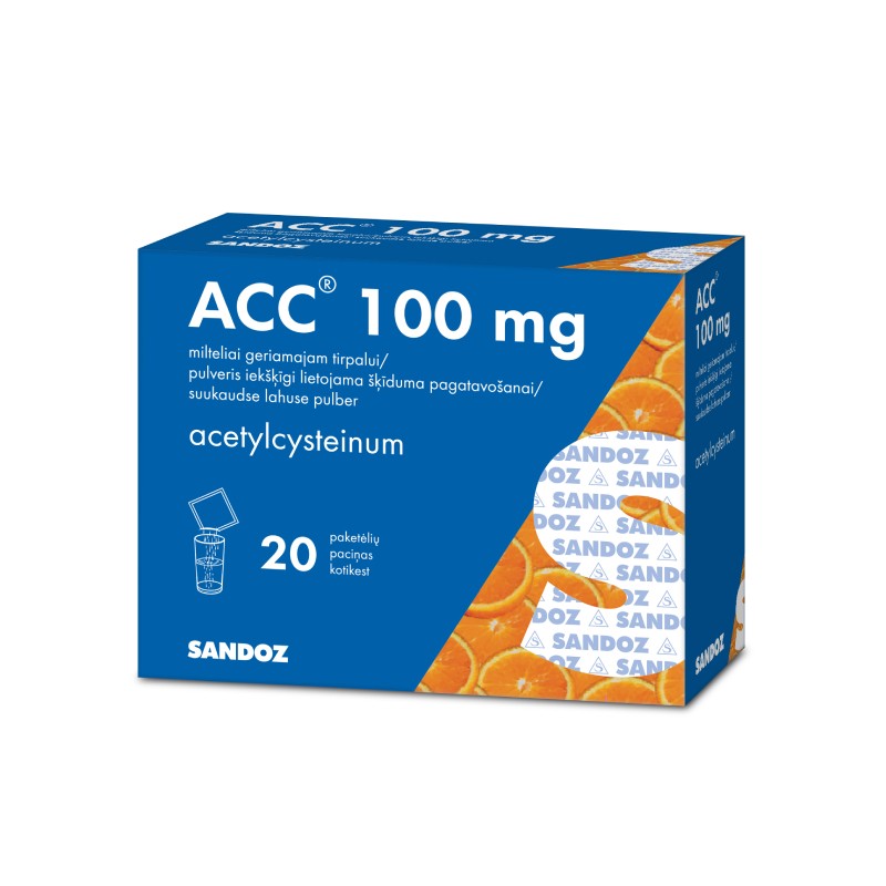 ACC 100 mg pulveris iekšķīgi lietojama šķīduma pagatavošanai