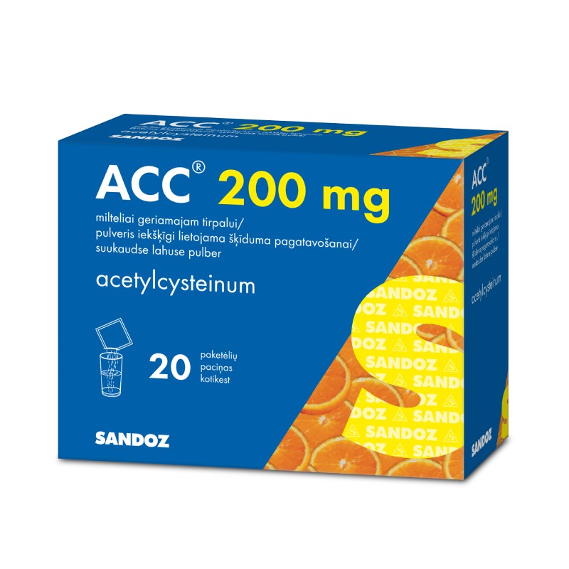 ACC 200 mg pulveris iekšķīgi lietojama šķīduma pagatavošanai