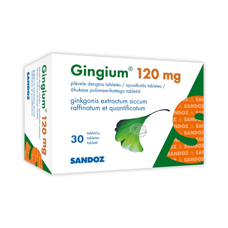 Gingium 120 mg apvalkotās tabletes