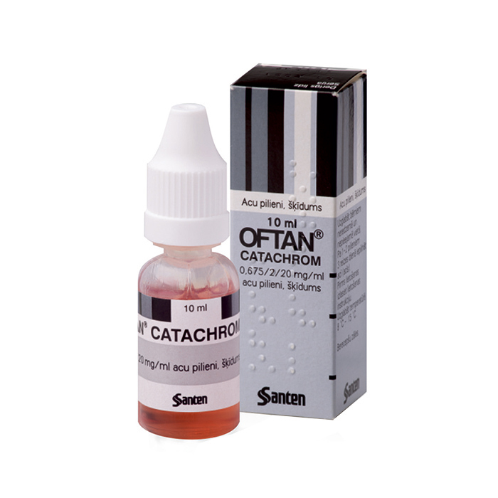 Oftan Catachrom 0,675/2/20 mg/ml acu pilieni, šķīdums
