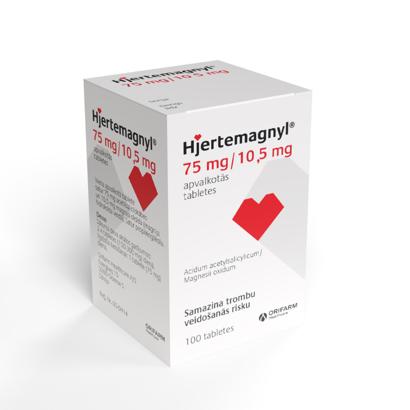 Hjertemagnyl 75 mg/10,5 mg apvalkotās tabletes