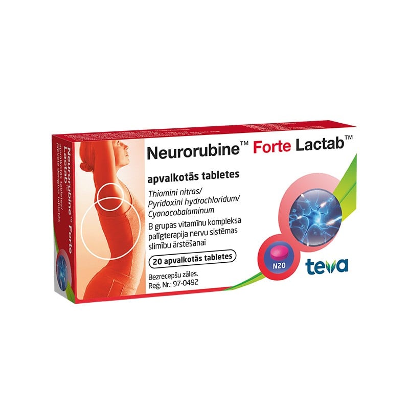 Neurorubine Forte Lactab apvalkotās tabletes