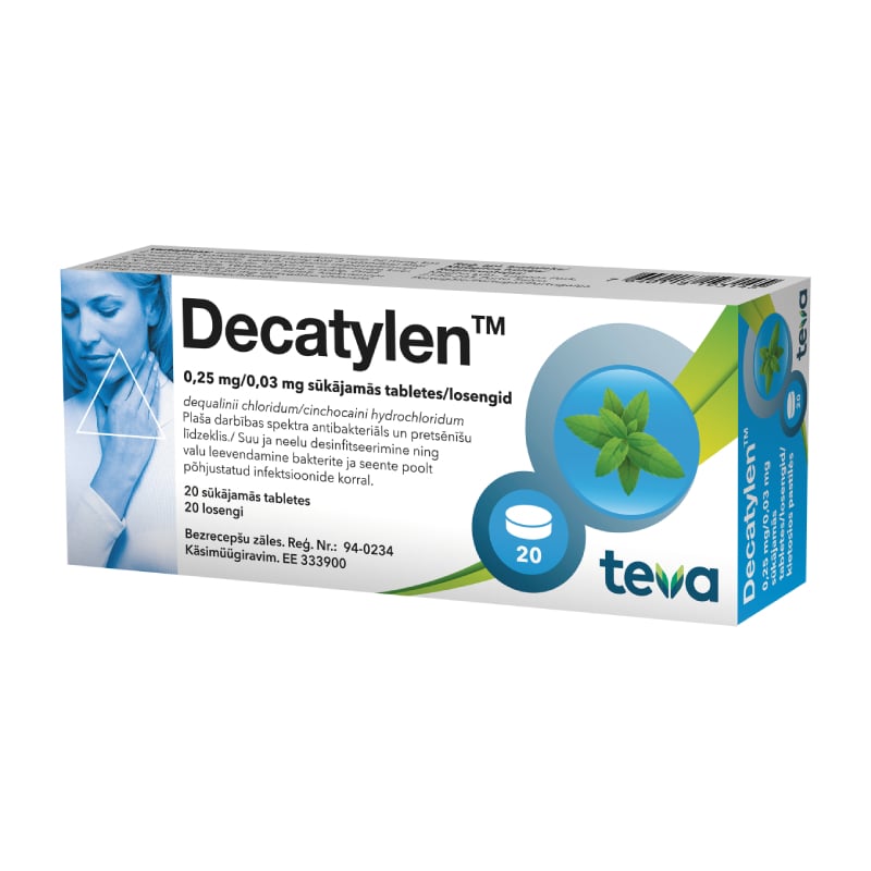 Decatylen 0,25 mg/0,03 mg sūkājamās tabletes