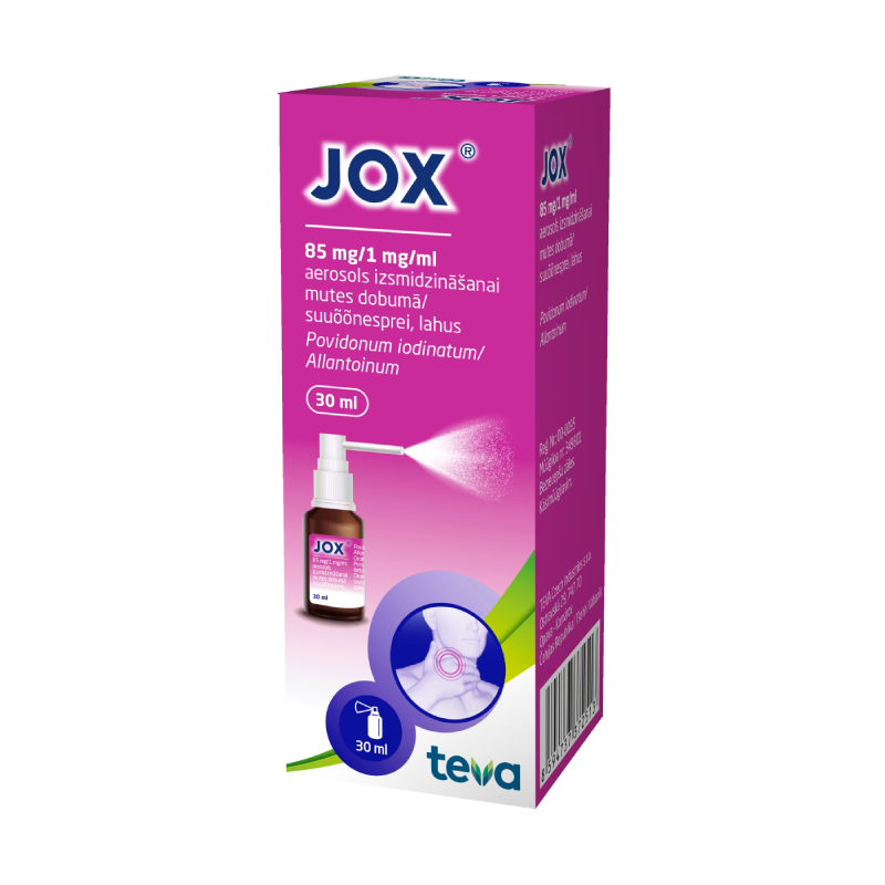 Jox 85 mg/1 mg/ml aerosols izsmidzināšanai mutes dobumā