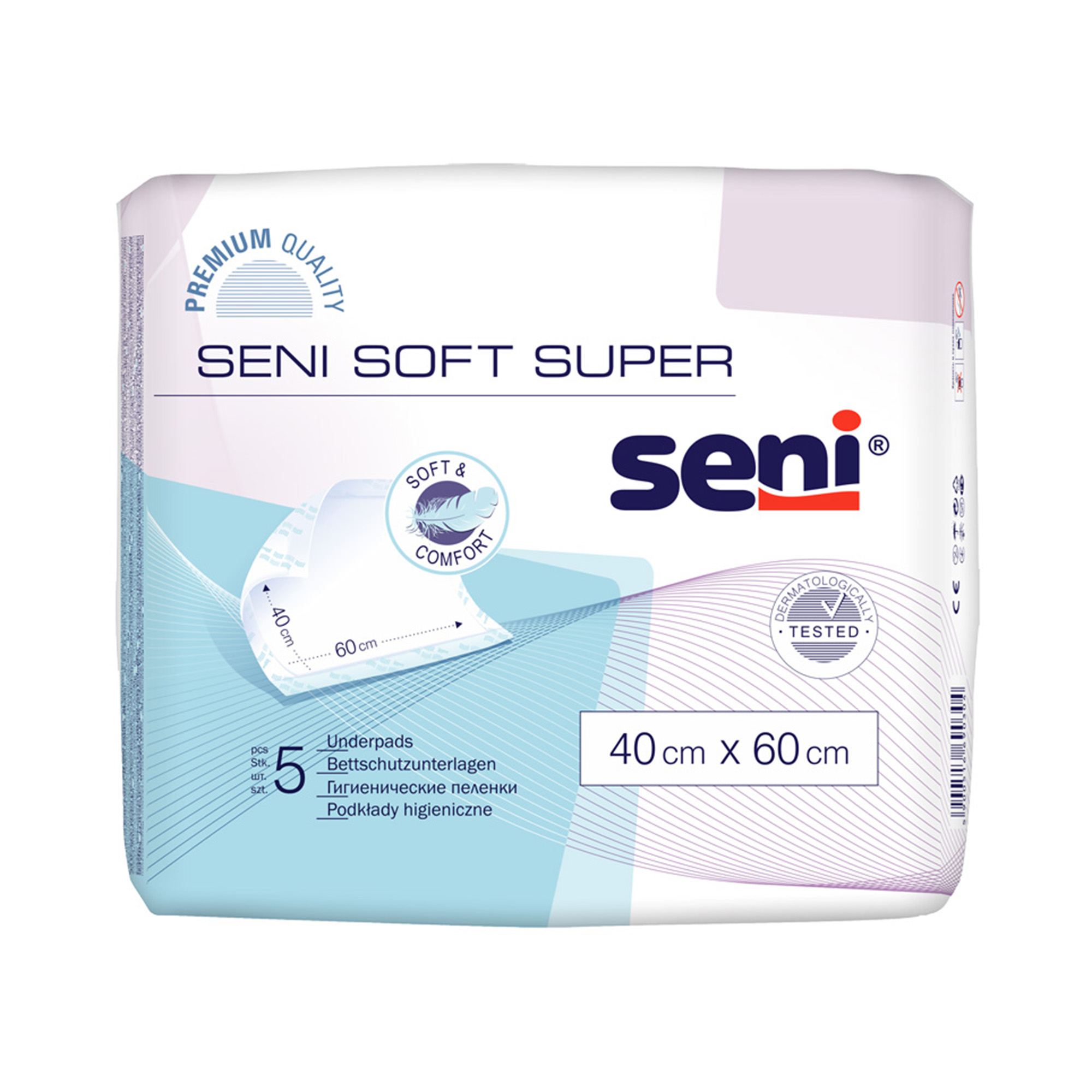 SENI Soft Super 40 x 60 cm absorbējošie palagi, 5 gab.