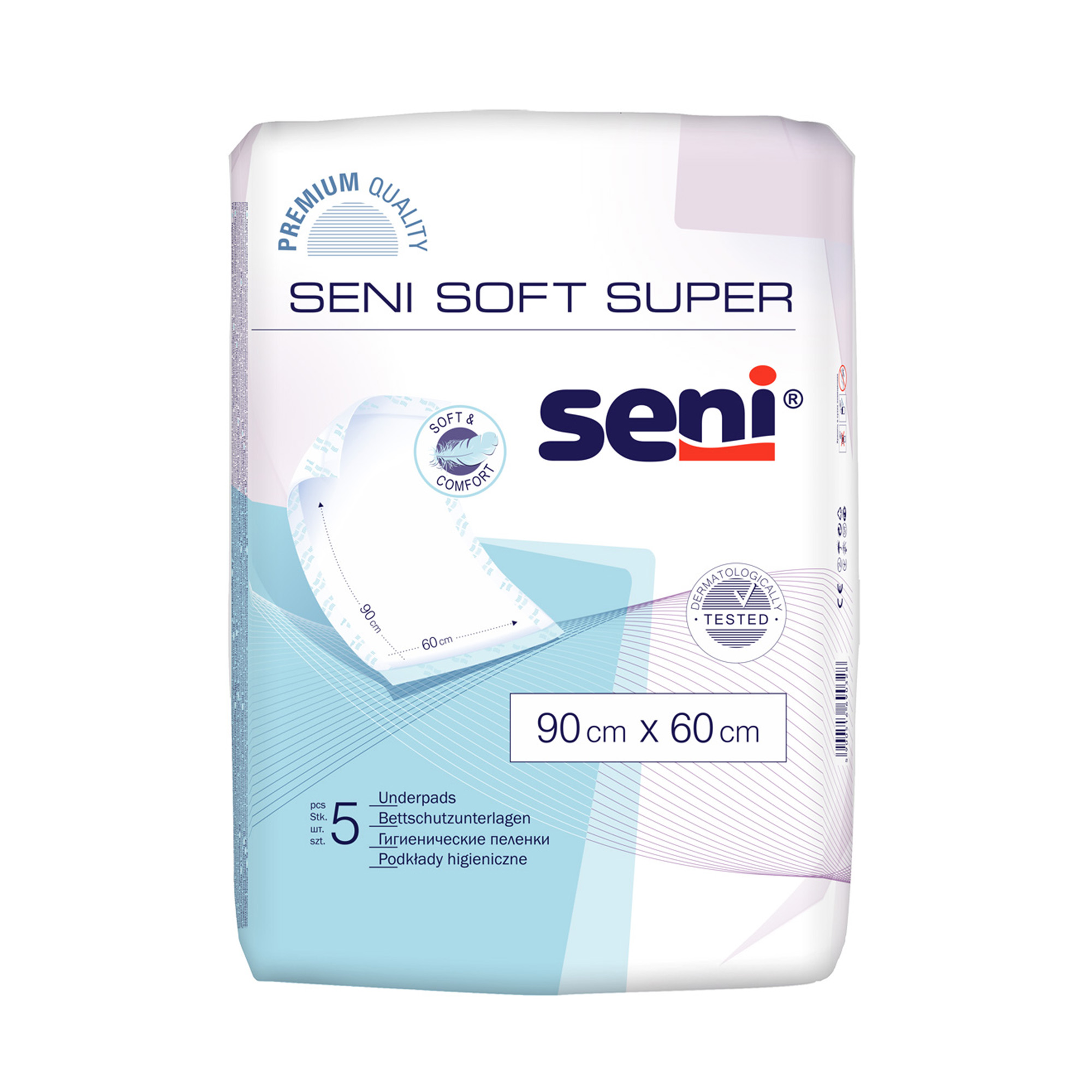 SENI Soft Super 60 x 90 cm absorbējošie palagi, 5 gab.