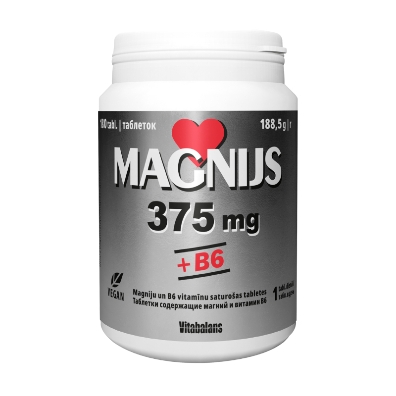 Magnijs 375mg + B6, 180 tabletes