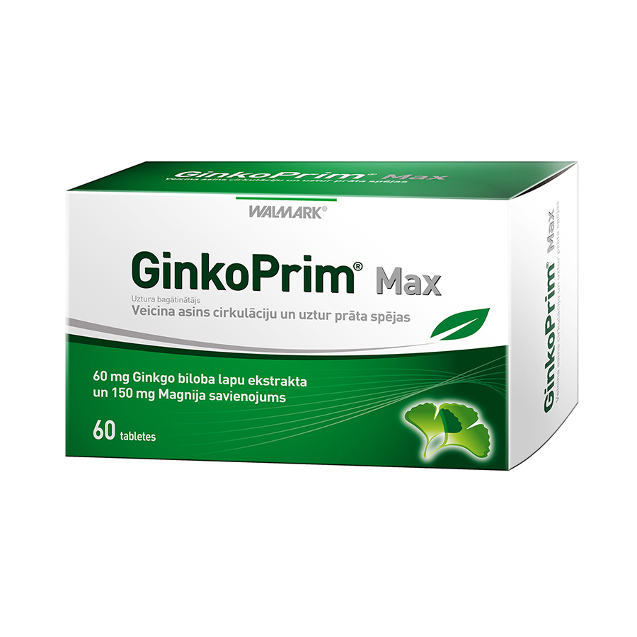 GINKOPRIM MAX 60 mg, tabletes, 60 gab.