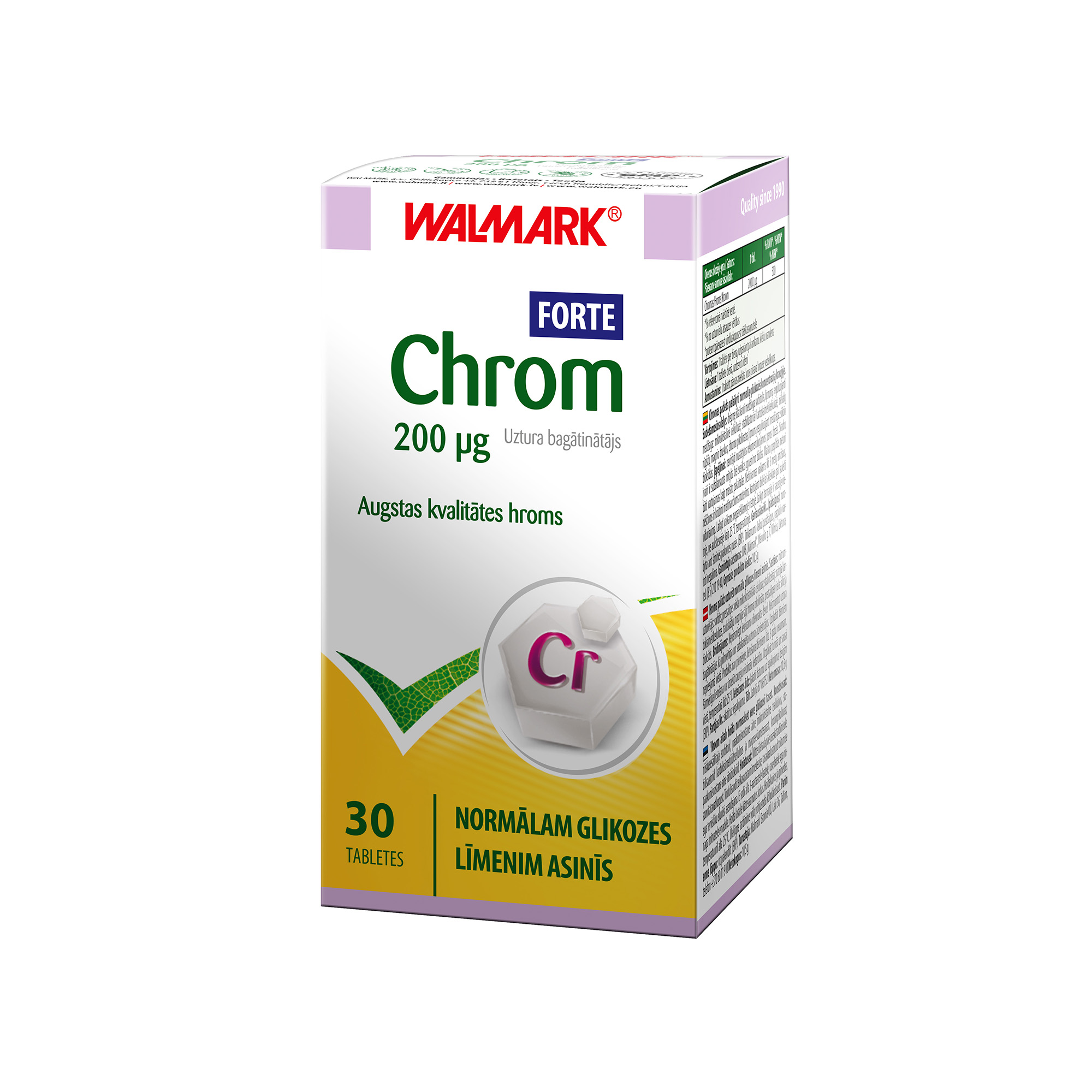 WALMARK CHROM 200 mсg FORTE, 30 tabletes