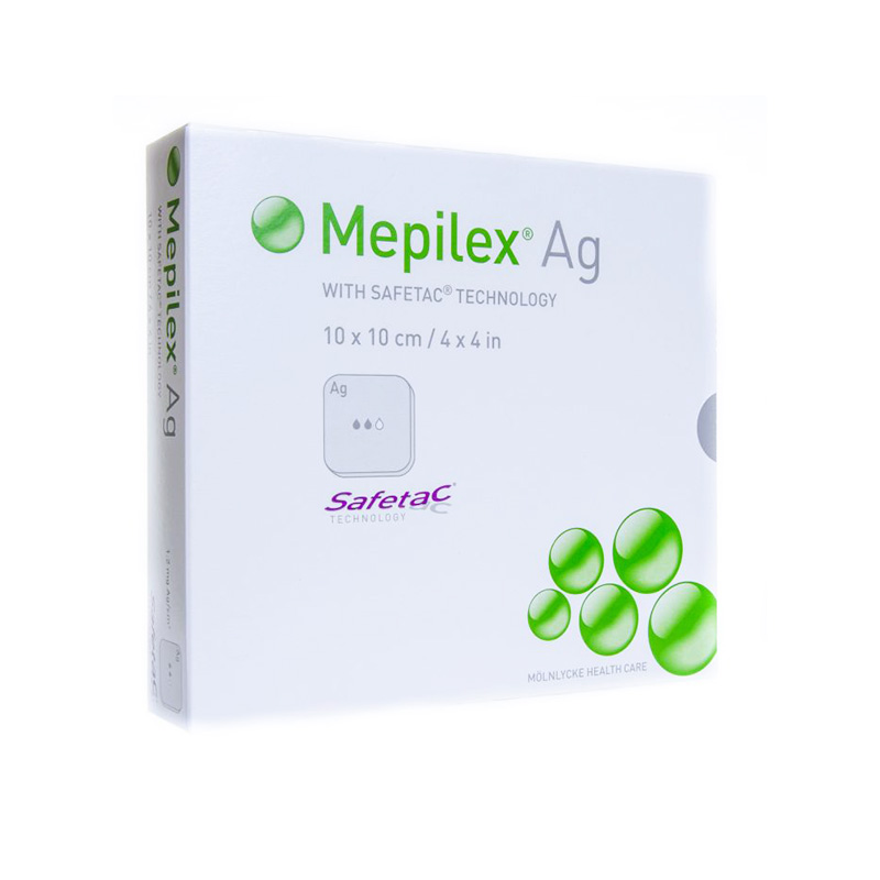 MEPILEX Ag 10x10 cm brūču pārsējs, 5 gab.