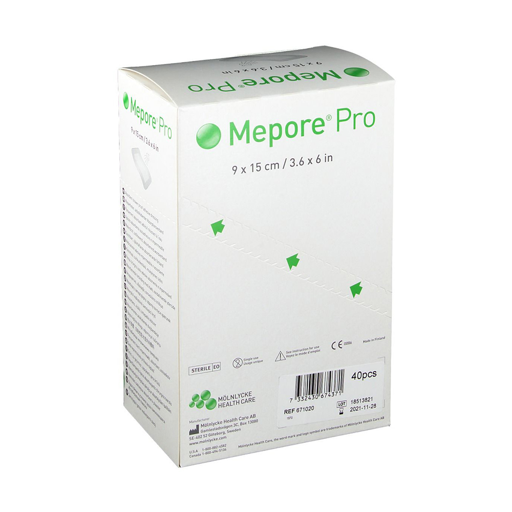 MEPORE Pro sterils pārsējs 9x15 cm, 40 gab.
