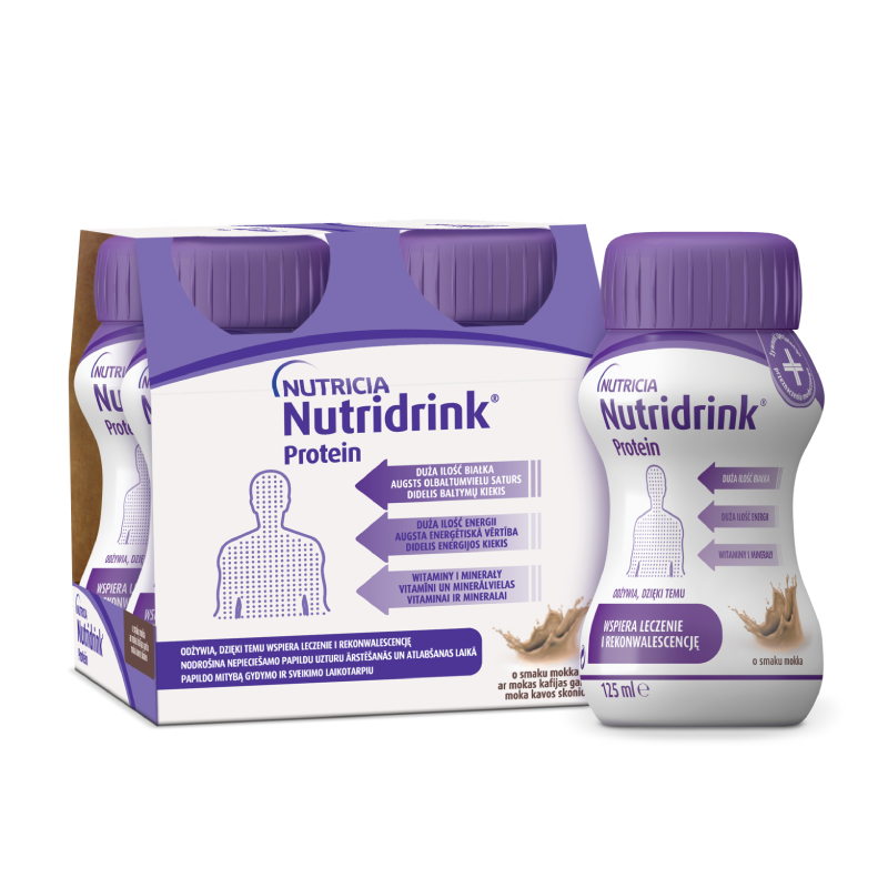 Nutricia Nutridrink Protein ar mokas garšu, 4 x 125 ml